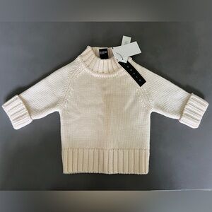 NWT Theory Ivory Wool Baby Sweater Sz 6-12 Months